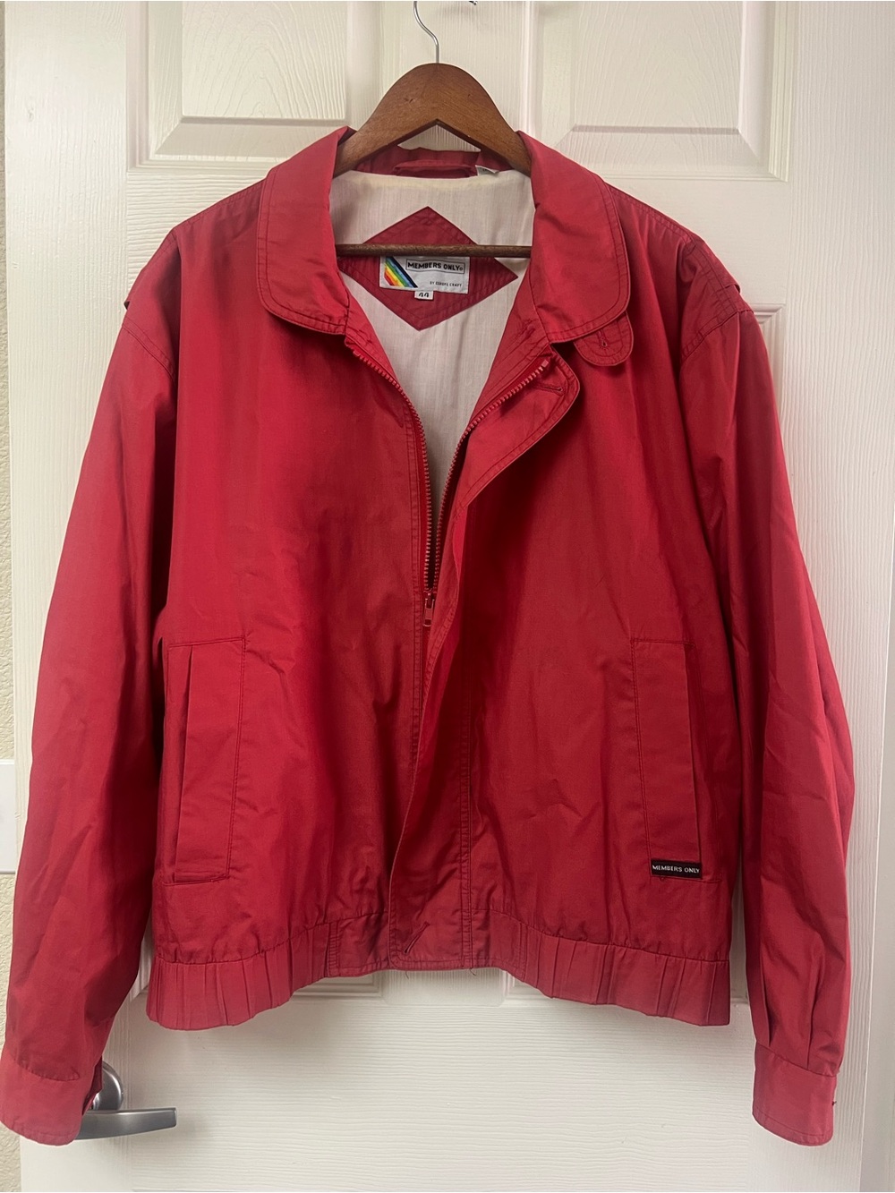 Vintage 90s Members Only Crimson Racer Jacket Mens Large 44